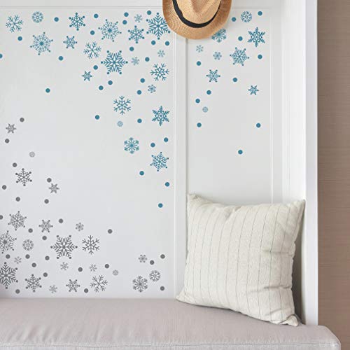 Paper Riot Co. Peel-And-Stick Assorted Snowflake Frozen Theme Holiday Vinyl Wall Decal Set, 186 Count #TOP2