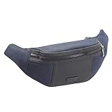Altura: 14,5 cm Hexagona-Horizon, Hexagona Paris-Riñonera-para Hombre-Colección Horizon-Azul-en Nylon-1 Correa Ajustable en la Cintura-Riñonera para Hombre-Riñonera-Hombre, Azul, M-766282-3700-TU