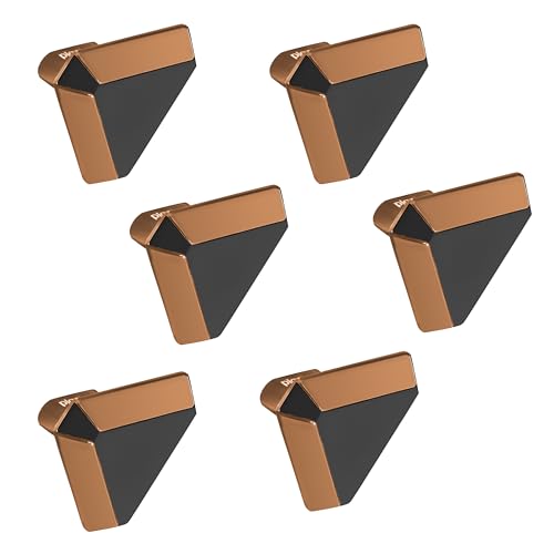 Image of Plantex Knobs for Drawer /Drawer Knobs /Triangle Knob for Cabinets /Drawer Handle /Pull-Push Knob for Kitchen /Bedroom Drawers - Pack of 6 (SH-431, Rose Gold & Grey)
