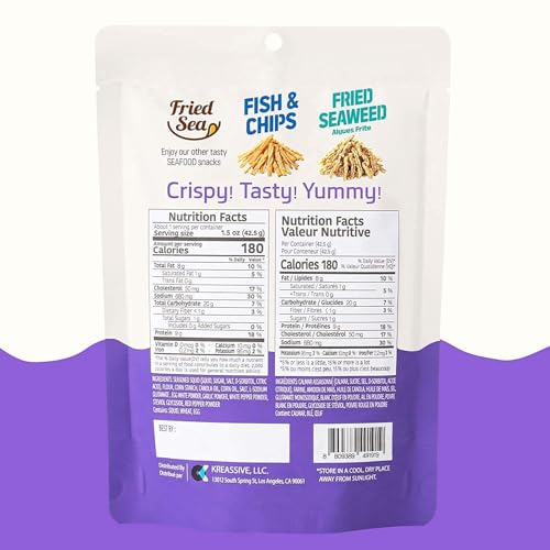 FRIED SEA's Gewürzter Tintenfisch | 42.5g 3er | Würzig & proteinreich | Perfekt für Snacks & gesellige Momente