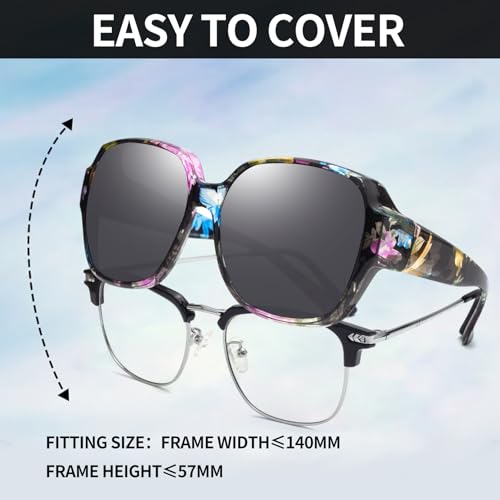 Image of JIMMY SUNSHINE Sunglasses Fit Over Glasses for Men Women Fit Over Prescription Glasses Lightweight Square Frame