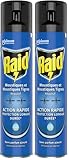 Raid Aérosol Volants   Répulsif Moustiques et Moustiques Tigres   Action Rapide   Sans Parfum Ajouté   1 Aérosol 300 ML (Lot de 2)