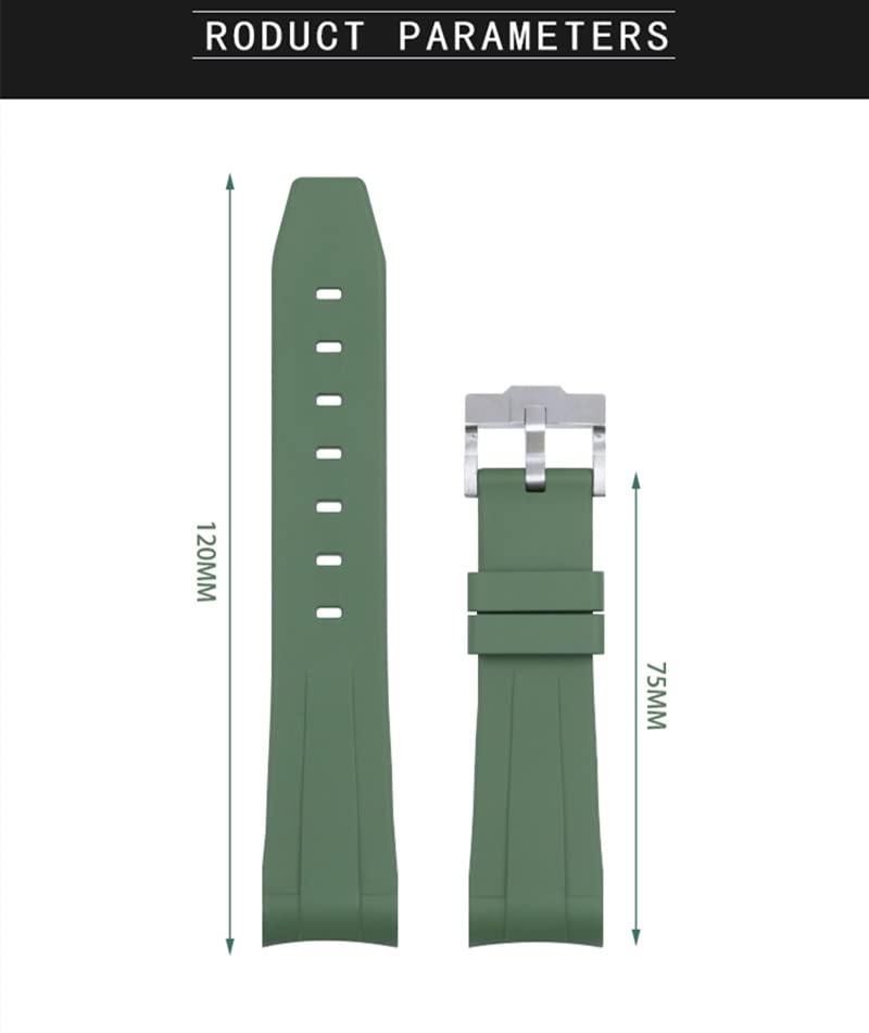 Bracelet caoutchouc fluoré 21mm vert Explorer 2 montre de plongée - 6