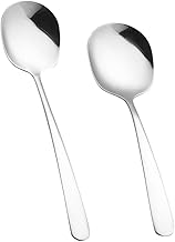 Housoutil 2 Pçs Colher De Servir Utensílios De Aço Inoxidável Colher De Aço Inoxidável Utensílios De Cozinha Utensílios De Cozinha Colher De Sopa De Aço Inoxidável Buffet Prata
