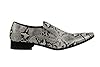 Xposed Mens Leather Lined Smart Slip on Loafers Shoes Snake Skin Print Shiny Patent[A1966H-2,Black White,UK 8 EU 42] #2