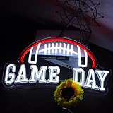 BJKLXZVG FanLights Game Day Football Neon Sign - 10 * 20Inches - LED Light for Man Cave Bar Wall Decor...