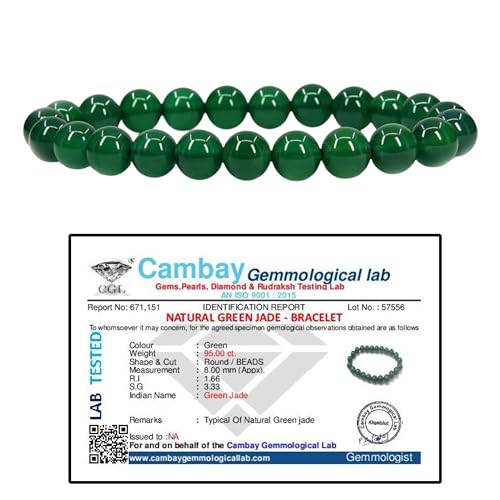 Image of Natural Green Jade Bracelet with Zibu Symbol Coin for Men & Women | 8mm Gemstone Crystal Beads for Wealth Luck Prosperity Positive Energy & Good Fortune | Stretchable Unisex Healing Bracelet Stylish Jewellery Pack of 1