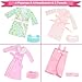 27 Pcs Doll Sleeping Clothes Accessories Including 4 Sets Bathrobes Pajamas, Towels, Headband, 12 Toiletries, 8 Accessories, 3 Slippers for 11.5 Inch Girl Dolls Sleeping Storytelling Playset