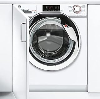 Hoover H-Wash & Dry HBDS485D1ACE Integrated Washer Dryer, 8KG Wash/5KG Dry, 1400 RPM White/Chrome