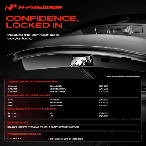 Image of A-Premium Trunk Latch Compatible with Chevrolet & GMC & Hummer | for Chevy Silverado 1500 2500 HD 3500 HD 2007-2018 & GMC Sierra 1500 2500 HD 3500 HD 2007-2018 & Hummer H3 /H3T 2009-2010