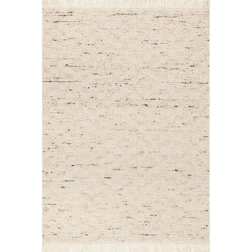 Image of Nuloom Juju Ivory Solid Flatweave Wool Area Rug, 10' x 14' | Nuloom JuJu Solid 10' x 14' Wool Area Rug for Living Room Bedroom Dining Room, Ivory