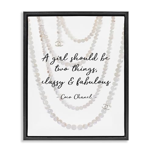 Image of 'Classy & Fabulous Fashion Quote'| Floating Frame Canvas Art | Stupell Industries | Black, 17 x 21 Inches, Easy to Hang and Sturdy, Made in USA, by Amanda Greenwood