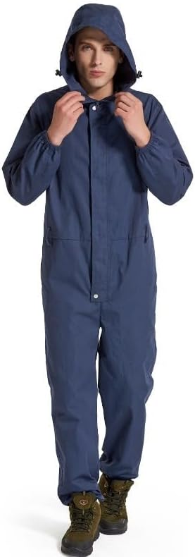 電磁波 シールド つなぎLサイズ作業服 AJ822 オールインワン ネイビー