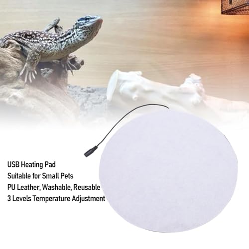 Alfombrilla eléctrica para reptiles GLOGLOW, redonda, 3 niveles de temperatura miniatura 3