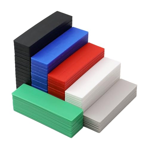 MISIQIMA 90 Pièces Cales en Plastique, 10 × 2,8CM Cale Fenetre, Cale Parquet D'épaisseur 1-6 CM, Cale Plastique de Reglage, Cale de Vitrage en Plastique,...