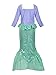 Girls Little Mermaid Princess Costume, Sequins Fancy Dress up Halloween party (130CM(5-6T)-XL, Green-Purple)