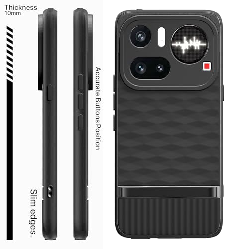 Image of Pikkme Back Cover for Nothing Phone 4a Pro 5G Camera Protection 3D Hexa Cube Design Silicone Protective Bumper Case (Black)