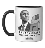 Barack Obama Presidential Center 2026 Ceramic Mug, Black/White, 11oz