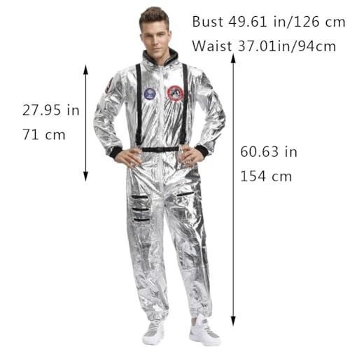 Combinaison spatiale argentée avec détails réalistes pour homme - 6