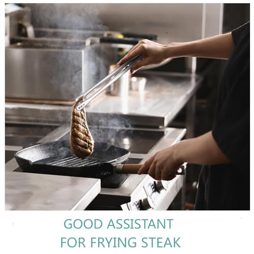 meekoo 6 Pcs 11 Inches Stainless Steel Korean BBQ Grill Tongs Japanese Barbecue Tongs for Cooking Portable Kitchenware Home Outdoor Steak Salad Food