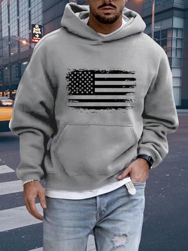 ZOCAVIA Western USA Flag Camouflage Hoodies for Men Fall Graphic Hooded Sweatshirts Vintage Cowboy Pullover Tops with Pocket2