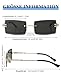 Kiiwah 2 Paar Rechteck Randlose Sonnenbrille, Retro Ultra-Small Frame Sonnenbrille, Quadratische Durchsichtige Linse Sonnenbrille, Rimless Sunglasses für Frauen Männer