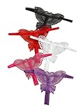 MakeMeChic Women's 3/4/5pack Butterfly Applique Thong Set Sexy G-String Panties Multi B one-size