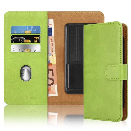 cadorabo Housse à Rabat Compatible avec WIKO Wax-Housse pour téléphone Portable avec Compartiment pour Carte,PU Cuir 360 degrés Book Cove Portable à Rabat Jaune
