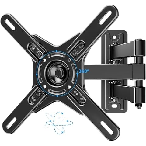 HOME VISION Full Motion TV Wall Mount, [360° Rotation] [180° Swivel] [21.9" Extend Arm] TV Mount for 17-42inch Flat Curved Screen TV, Monitor Wall Mount TV Bracket, Max VESA 200x200mm, up to 33 Lbs Cover