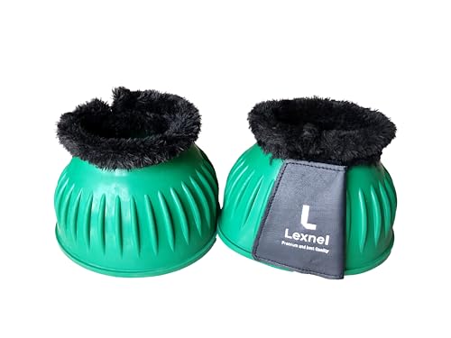 Image of Rubber Bell Boots, Durable Bell Boots for Horse - Superior Hoof Protection and Comfort 1 Pair (Green, Large)