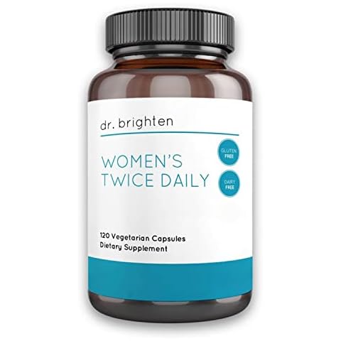 Dr. Brighten Women’s Twice Daily — Premium Women’s Multivitamin, Full-Spectrum with No Iron, Unique Nutrients, Higher B Vitamins — 120 Capsules Cover
