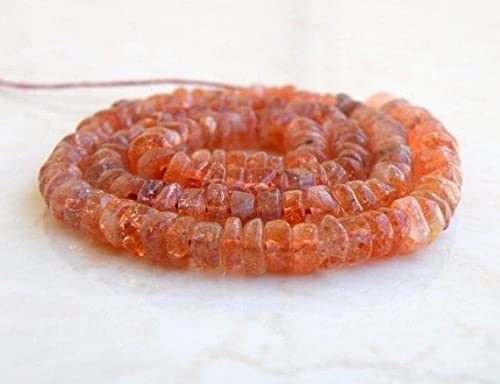 Sunstone Heishi de qualité supérieure, perles lisses 6mm pour bijoux de luxe