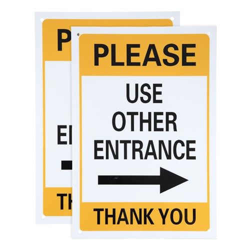 Panneau directionnel en aluminium composite robuste jaune vif 2 pcs