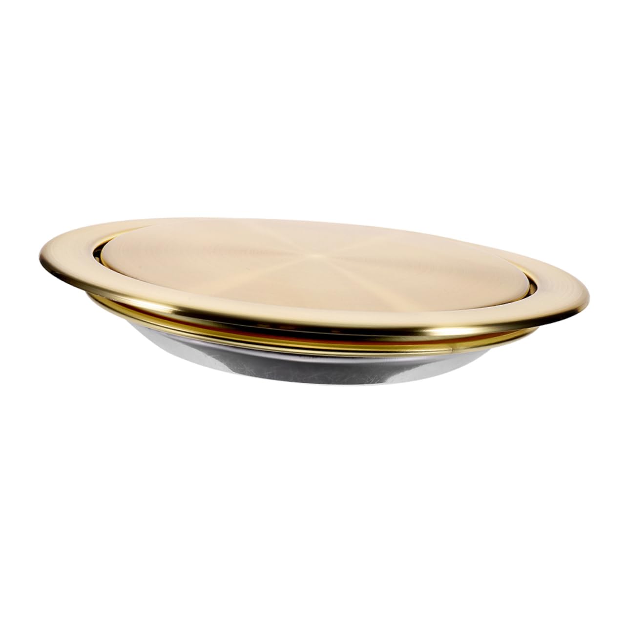 Tapa Abatible para Cubo de Basura Empotrada de Acero Inoxidable Dorado Diseño Moderno y Resistente al Óxido para Cocinas y Restaurantes