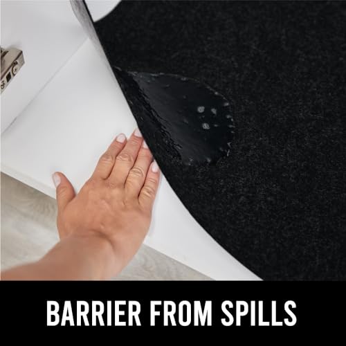 GORILLA GRIP LeakGuard Non-Adhesive Under Sink Mat for Kitchen Cabinet, 24x50, Waterproof Quick Dry Shelf Liner, Durable Absorbent Felt Mats for Bathroom Sinks, Cabinets, Dresser, Easy to Trim, Black by GORILLA GRIP - Image 8