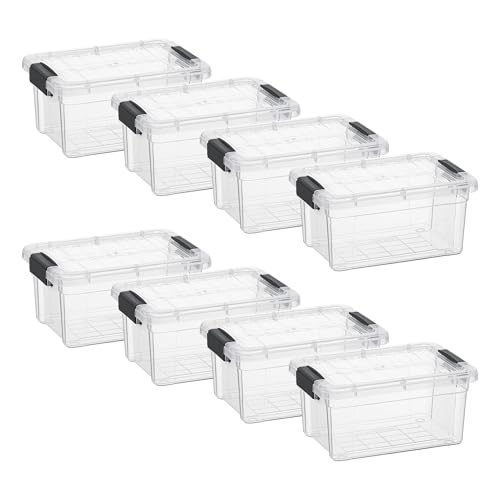 Image of Superio 1.85 Quart Clear Plastic Storage Boxes with Lids, Stackable Organizer Containers, BPA-Free Storage Bins for Home, Office, School & Dorm, 8 Pack