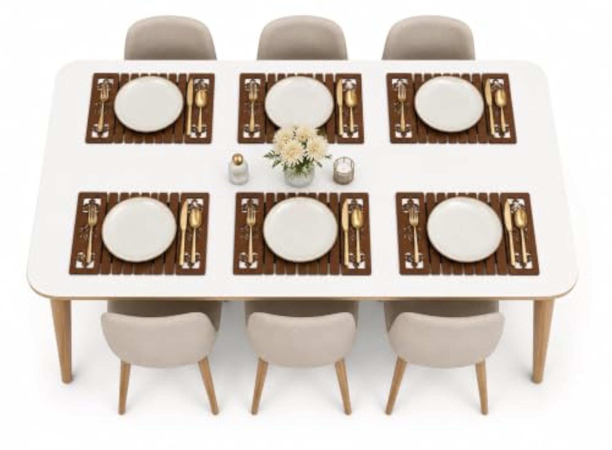 Wooden Foldable Table Placemat Set