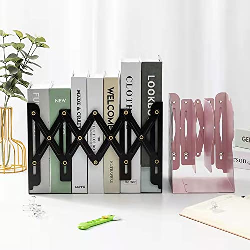 Zyners Adjustable Metal Bookends Heavy Duty For Shelves, 2 Dividers, Anti-Slip Design, Unicorn Style Expandable Bookends For Kids, Girls, Desk, Office, Home(19 Inches Max) #TOP6