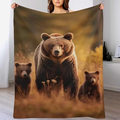 Couverture en ours 3D pour lit ou canapé plaid moelleux voyage - 2