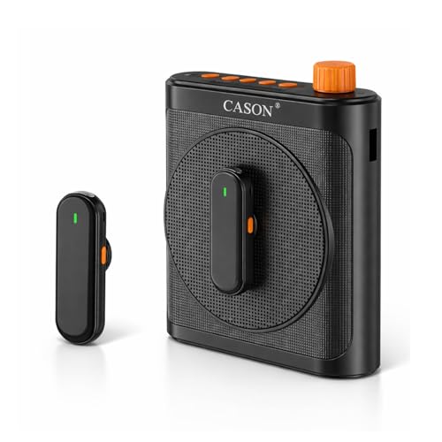 Image of Cason 15W Wireless Voice Amplifier for Teachers with 2 Mic for Teaching in Classroom & Magnetic Lavalier,16 Hour Battery, Bluetooth Collar Mic with Speaker for Tour Guides, Meeting