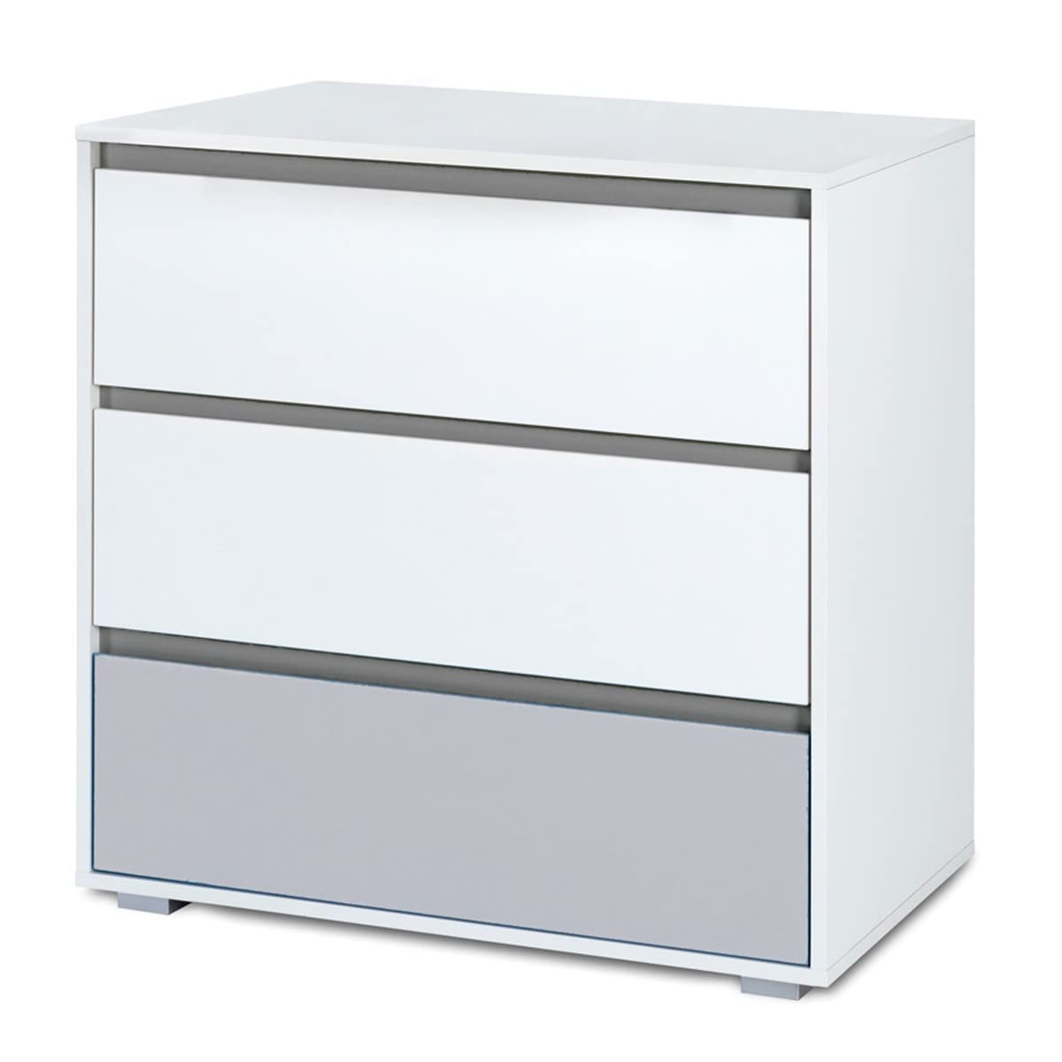 Mon Mobilier Design Dalia Ensemble Commode à Langer + lit bébé évolutif Blanc 120X60 + tiroir