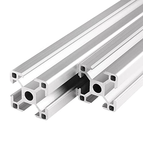 CNCYEAH Perfil de aluminio 30 x 30 - 500 mm, tipo T, ranura de 8 mm, perfil de aluminio 30 x 30, anodizado plateado para máquina de grabado láser CNC Cover