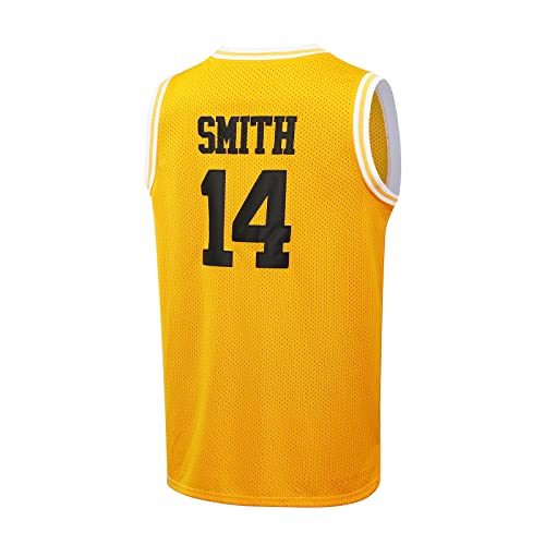 Camisa de basquete Smith #14 Bel Air Academy Fresh Prince bordada, Amarelo, X-Large