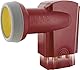 SCHWAIGER SAT-Anlage Aluminium Satelliten-Set Satellitenschüssel Quad LNB digital 8X F-Stecker 7mm SAT-Antenne Komplettset 75 x 80 cm (Ziegelrot (RAL8012))