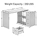 HSH White L-Shaped Computer Desk with 3 Drawers and 2 Shelves, Reversible Home Office Corner Desk for Writing Study Work Executive, 55 Inch Bedroom Wood Table Workstation Desk with Storage Cabinet