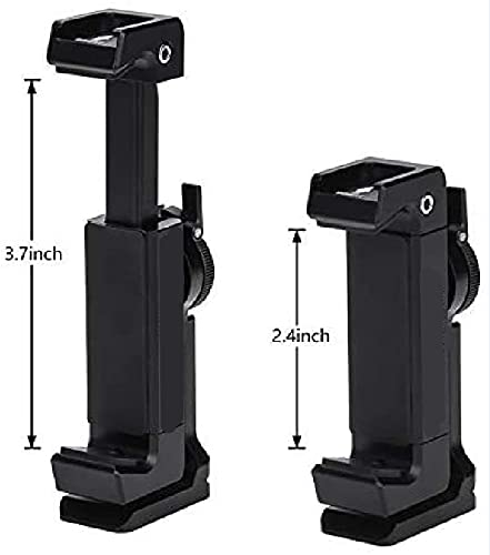Metal Phone Tripod Mount With Cold Shoe,360 Rotation,Compatible With Iphone 13 12 Pro Max Tripod Mount,Sumsung Smartphone Mount Holder Adapter,Cell Phone Clamp,Video Rig Mount Live Streaming #TOP3