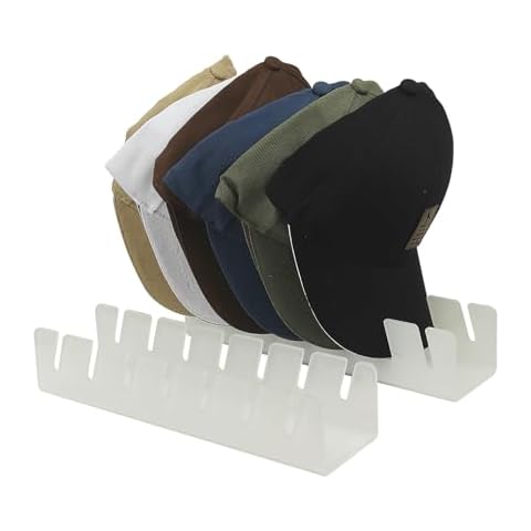 EVALIANA Baseball Caps Stand,Hat Stand for Baseball Caps, Hat Storage Rack for Wardrobe Baseball Cap Organizer Store 14 hats (white) Cover