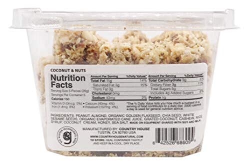 Miniatura 5 de Country House Variedad de bocadillos de nueces (8 unidades) con chía y linaza, ingredientes naturales y fáciles de leer, sin sabores artificiales o