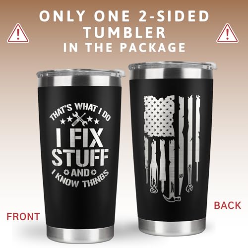 KATLADIZ Gifts for Men - Fathers Day Gift for Dad, Grandpa, Uncle, Husband, Mens - Anniversary, Birthday Gifts for Men, Him - Funny Mens Gift Ideas Unique - 20 Oz Stainless Steel Tumbler by KATLADIZ - Used condition - Image 2
