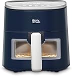 Morphy Richards 4L Digital Air fryer with Viewing Window, Family Size, Energy Saving, Touch Screen, 8 Presets, Non Stick Basket, 1300W, Midnight Blue, 480010